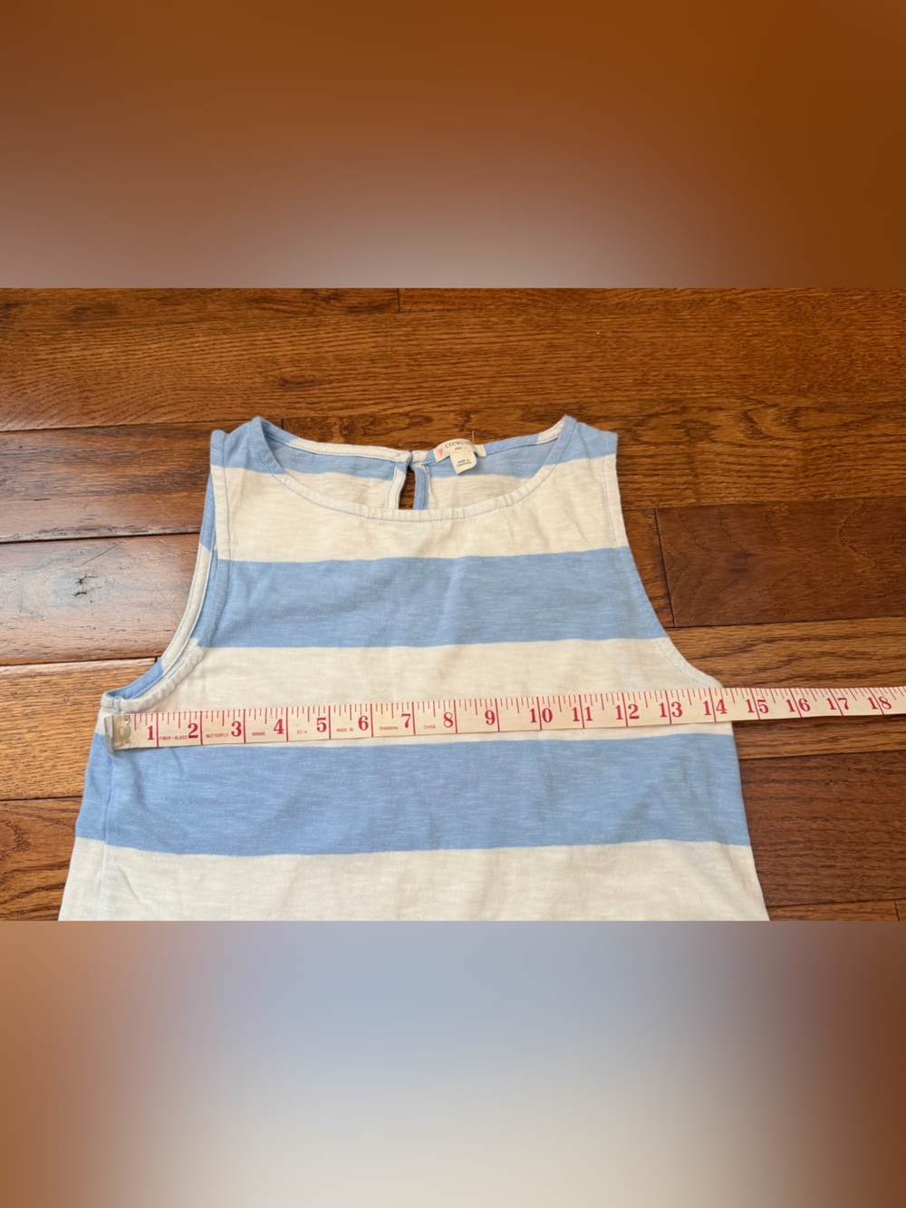 Crewcuts Light Blue & White Striped Dress Sz 14 - Picture 4 of 7
